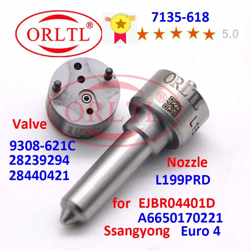 

ORLTL NOZZLE L199PBD VALVE 9308-621C REPAIR KITS (7135-618 ) INJECTOR FOR EJBR04401D A6650170221 6650170221 Ssangyong Euro 4