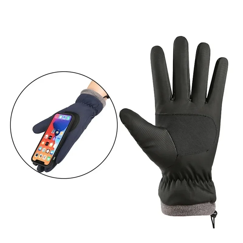 Inverno -20 graus luvas de esqui à prova de frio homens à prova de vento à prova dwindproof água manter luvas quentes touchscreen anti deslizamento macio fluff luvas