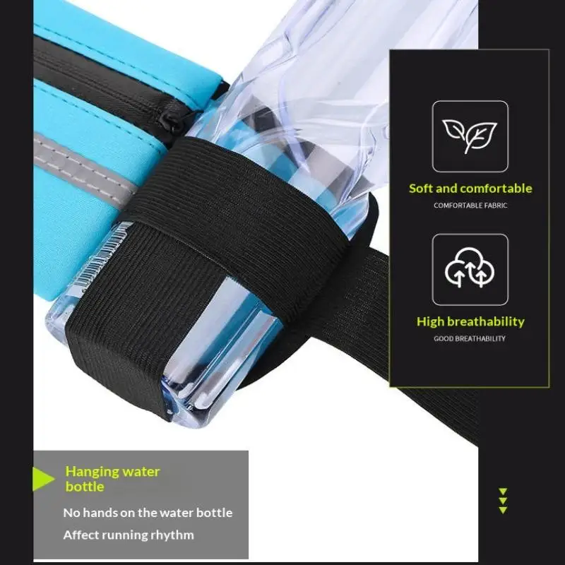 Lauf-Handytasche für die Taille, Outdoor-Fitness-Aufbewahrungstasche, Sport-Hüfttasche, Gürteltasche aus Tauchmaterial, Handytasche mit verstellbarem Riemen für Männer und Frauen – Detail 4