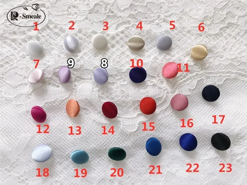 1Set (50PCS Buttons and 50 Buttonhole) Colorful Colors Satin Cloth Button Buttonhole Wedding Dress Back Handmade Diy Accessories