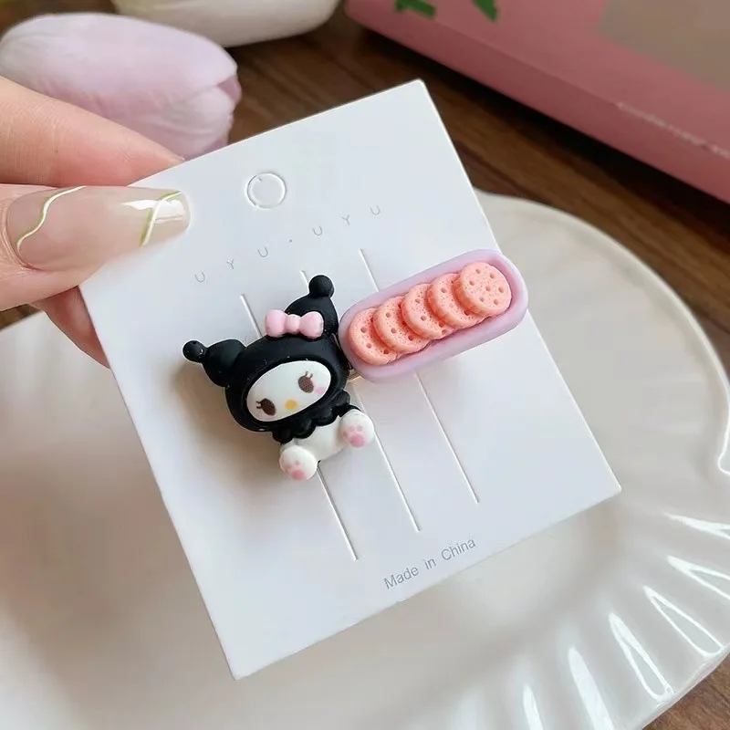 Süße Sanrio Keks Haarnadel Kuromi Melodie Bonbon Farbe süße kleine frische gebrochene Haarnadel