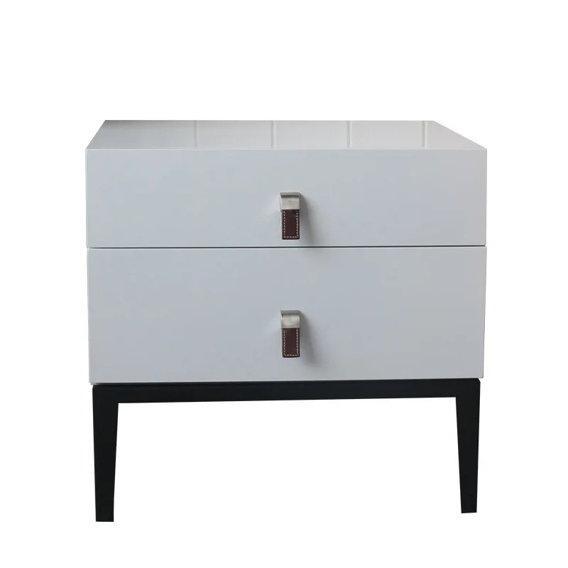 

Modern minimalist paint gray bedside table Nordic light luxury mini bedroom storage