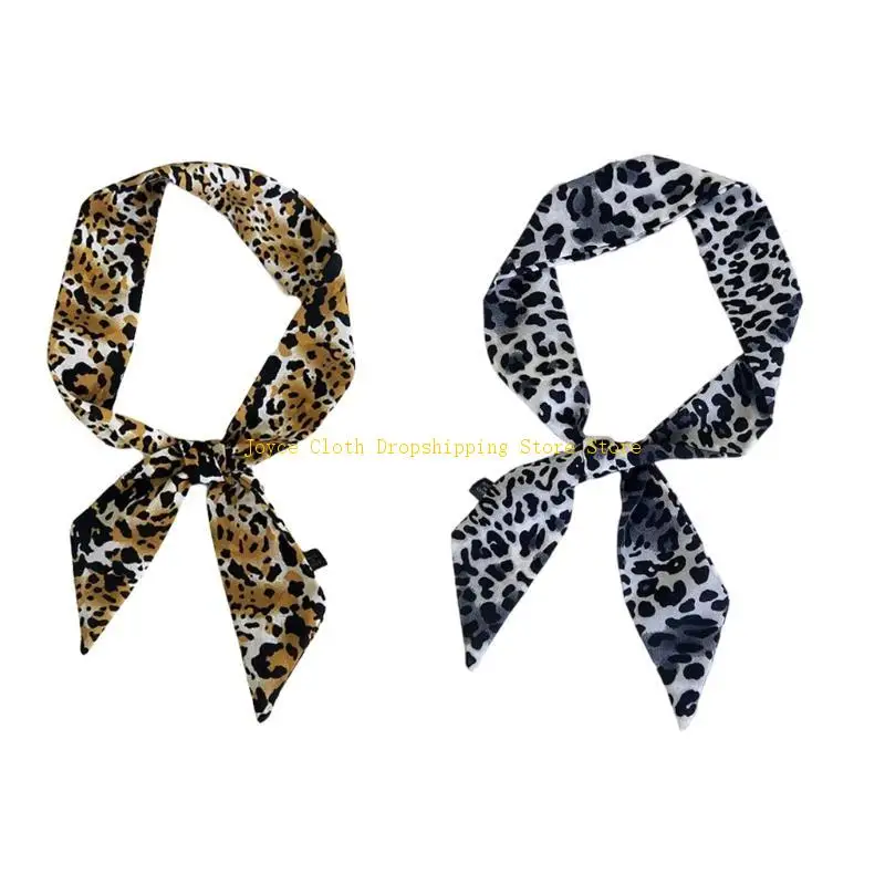

Modern Leopard Print Scarf Decorative Neck Scarf Neck Wrap Must Have Thin Neckerchief for Fashion Forward Women 10CD