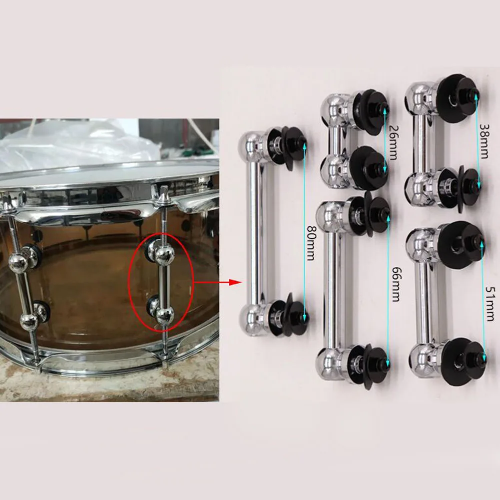 1pc One Side/Two Side Snare Drum Lugs Hole To Hole Distance 26 38 51 66 80 90mm Single End/Double End Snare Drum Accessories