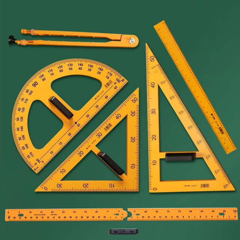 Grande régua reta 50/100cm, régua, bússola, transferidor, instrumentos de desenho matemática para professores, papelaria educacional, 9701