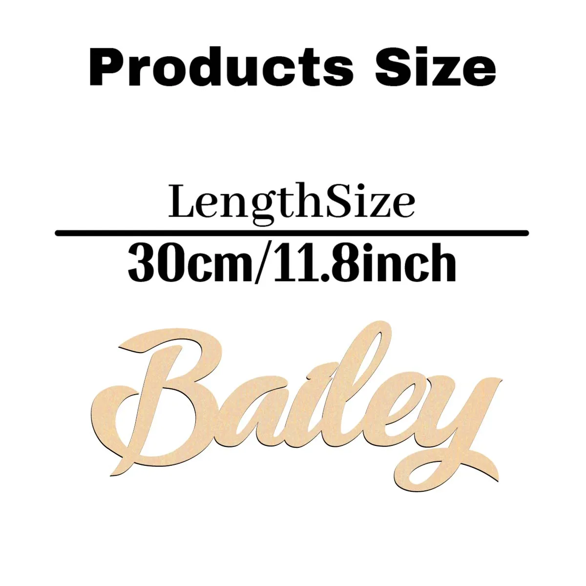 Placa de madera con nombre personalizado, letrero de madera con corte láser, madera sin terminar para pintar o brillantes, 1 ud.