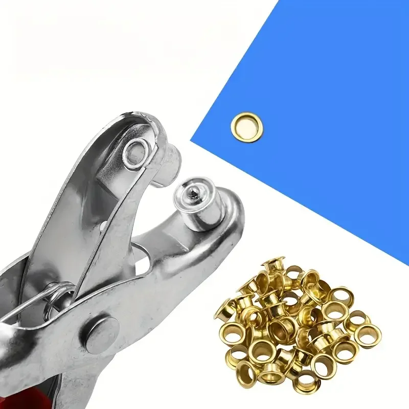 1 Set Grommet Eyelet Plier Set With 100PCS Eyelets Grommets Setting Setter Pliers Kit For Shoes Leather Belt DIY  Manual Tool