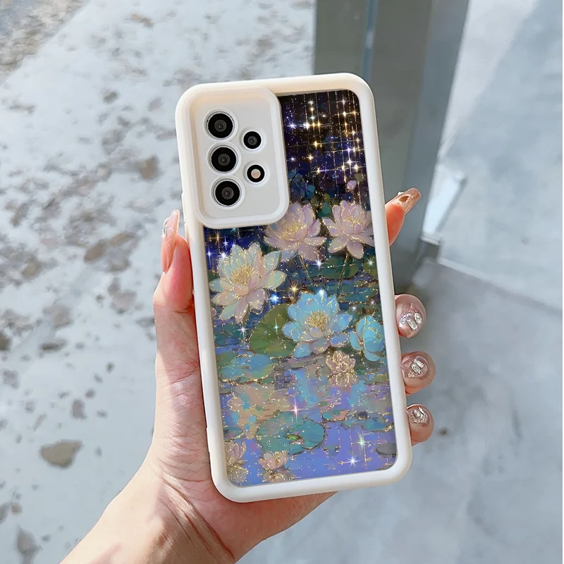 حافظة هاتف أنيقة مطبوعة على شكل زهرة اللوتس لهاتف Xiaomi 17 PRO MAX 15T Pro 15 Ultra 14 T 13 12 T 11 Lite 5G غطاء ناعم من الزهور Fundas