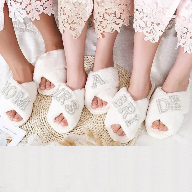 Bride Mrs mom Slippers Bachelorette Party Bridal Shower wedding engagement girls night Bach weekend Decoration honeymoon Gift