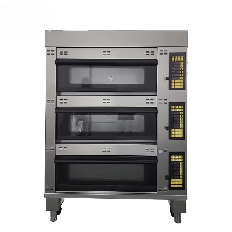 

Индивидуальный европейский стиль, 3-дельный 6/9 лотков, электрическая коммерческая хлебопечка, духовка, регулируемый термостат с цифровым управлением для пекарни