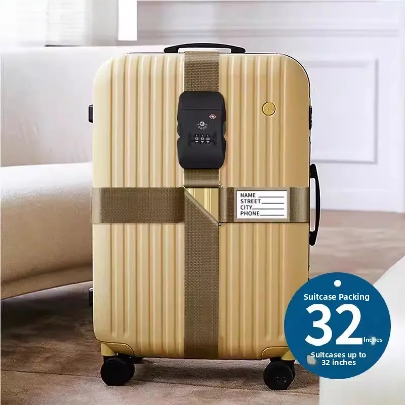Cross Fixed Buckle Luggage Strap for Travel Suitcase Explosive Proof Customs Password Lock Checked Baggage Tie Strap