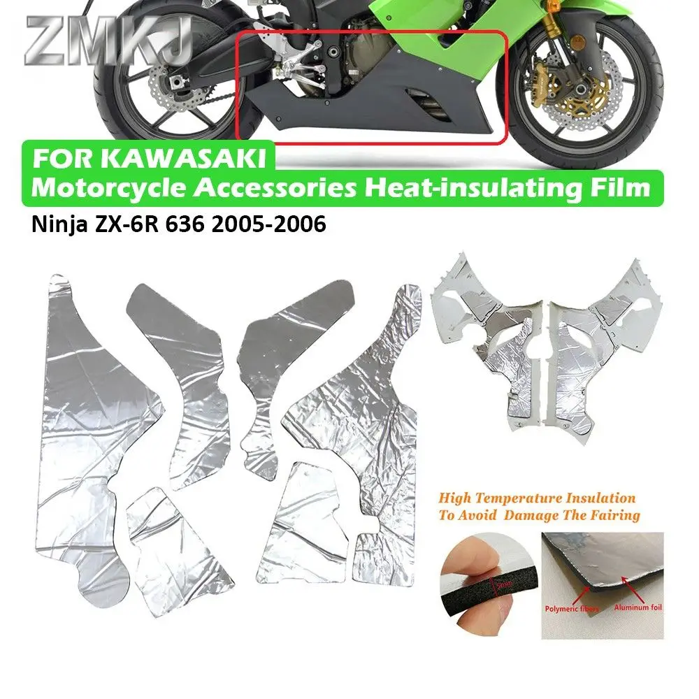 

For Kawasaki NINJA ZX6R ZX-6R ZX 636 2005-2006 Heat Shield Fairing Melting Protection Pre-Cut Insulation Sponge Motorcycle Parts