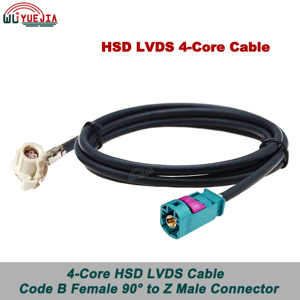 HSD LVDS Cable RAL9001 White B Female Bend 90 Degrees to Z Male for Auto Car Video Instrument Bridge Wiring Data 535 4Core Cable