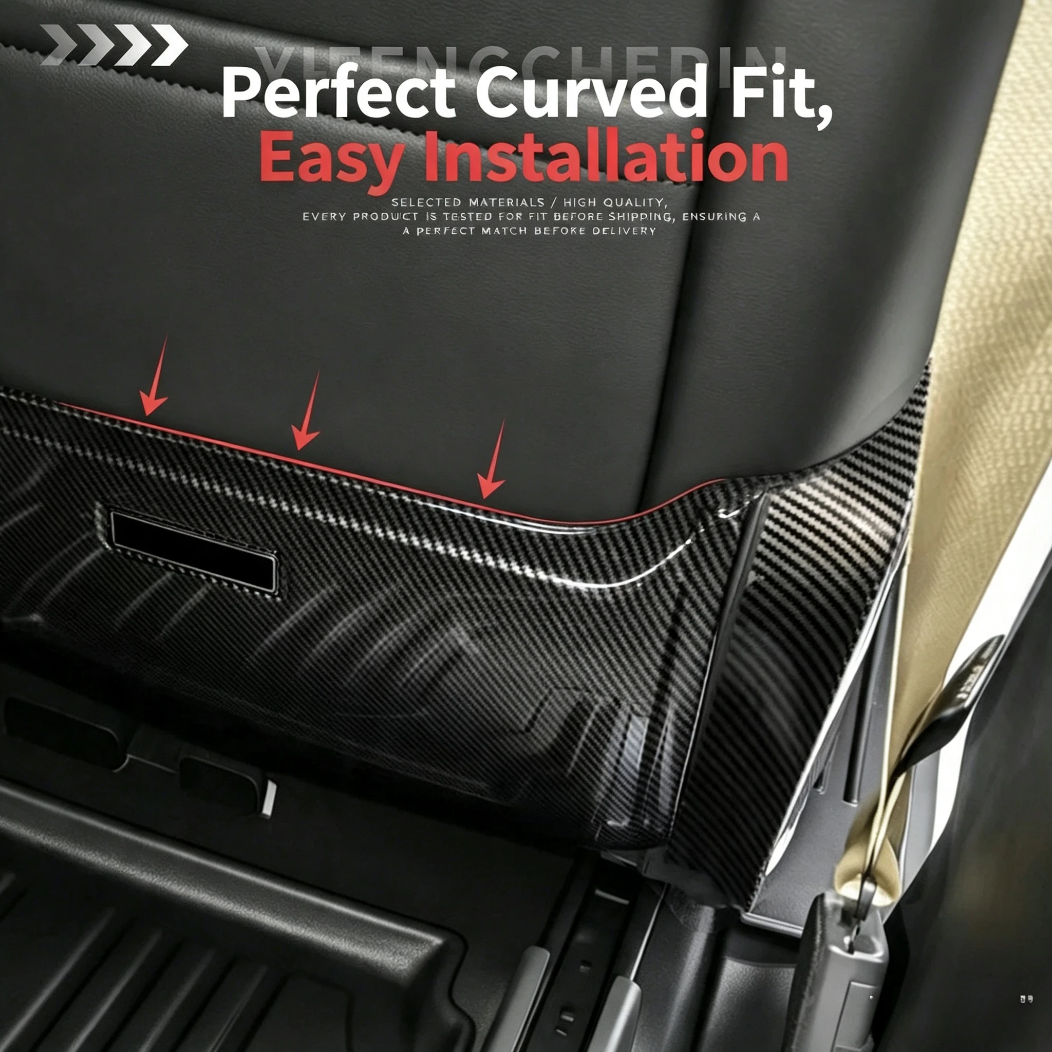 Carbon Fiber Seat Back Anti-Kick Protect Pad Frame Cover Sticker Trim For 2025+ Nissan Patrol Y63 Car Styling Car Accessories view 4