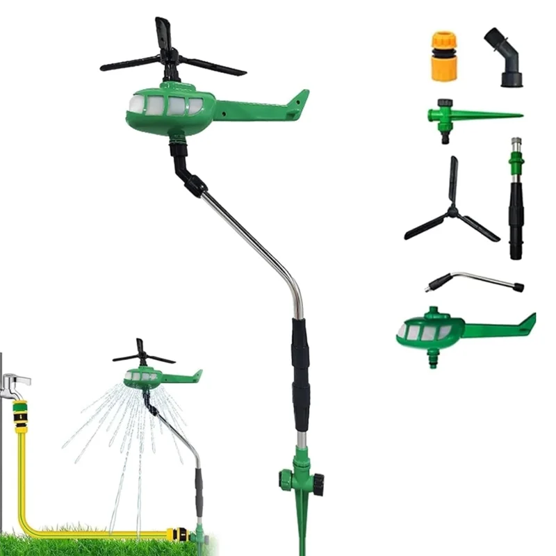 

ABYN-Garden Hose Thread Helicopter Water Sprinkler 360-Degree Rotating For Courtyard Garden Irrigation Aircraft Type