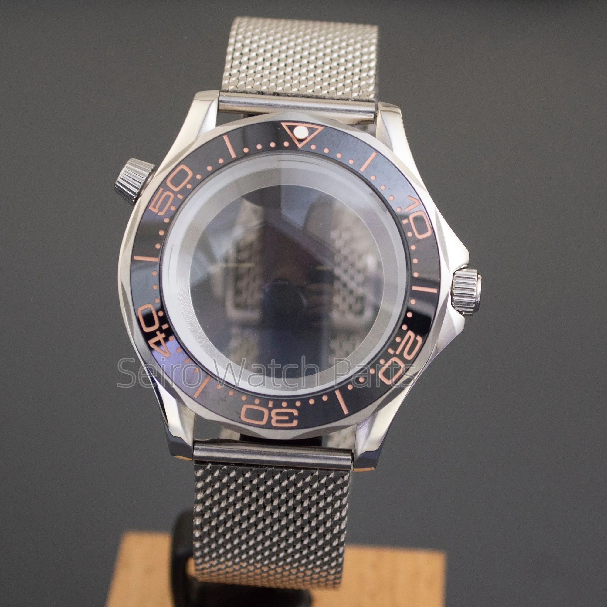 

NH35 Case Dial Mesh Strap Bracelet for Seamaster 300 Watches Men Stainless Steel 10ATM Waterproof 41mm Case fit NH35/36 Movement