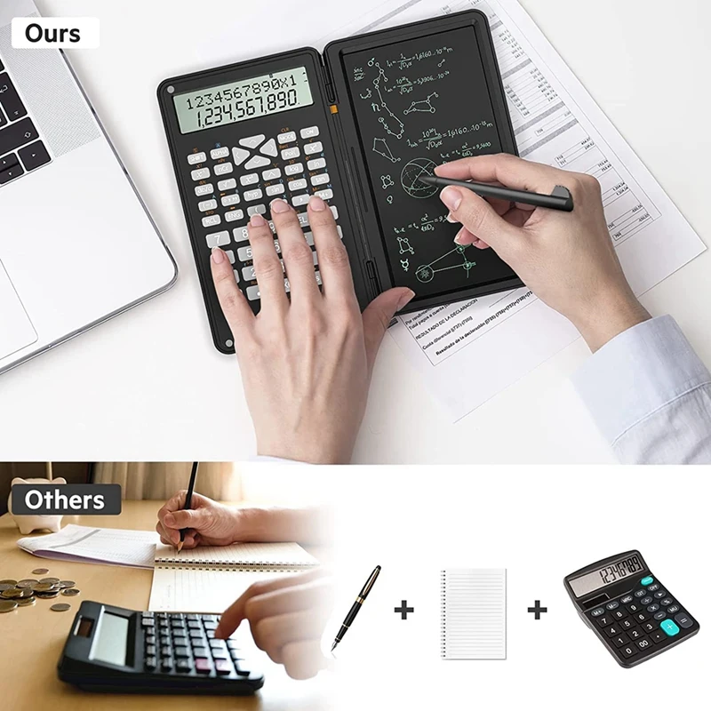 Calculator, Scientific Calculators 12-Digit Calculator Writing Tablet, Foldable Financial Calculator,For School Office