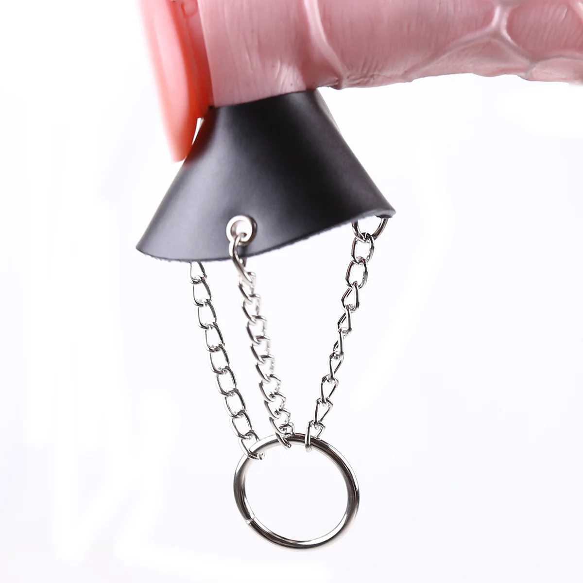 BDSM Bondage Testicular Stretching Penis Cock Ring Faux Leather Parachute Ball Stretcher Scrotum Restraint Adjustable for Men