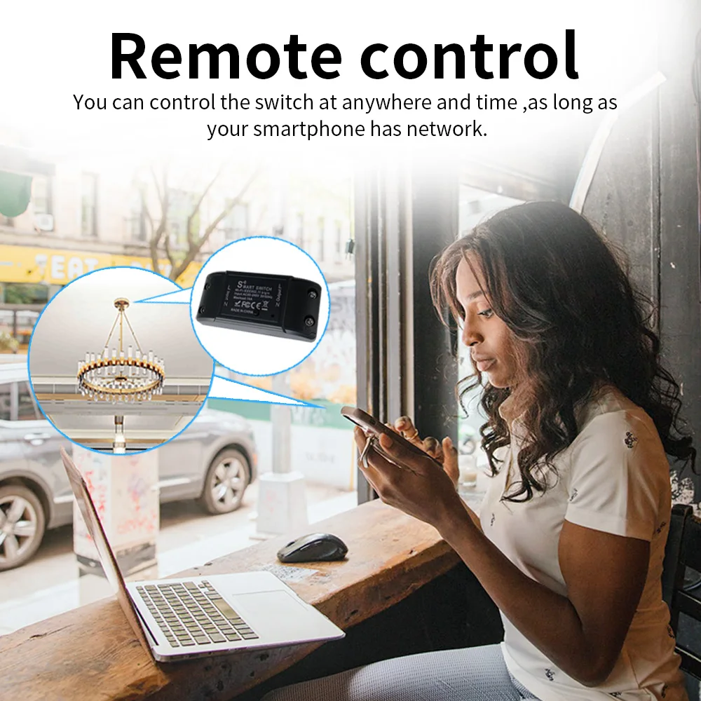 WiFi Smart Switch APP Remote Control/Timer/Universal Circuit Breaker Compatible With Alexa Smart LED Lights Home Automation