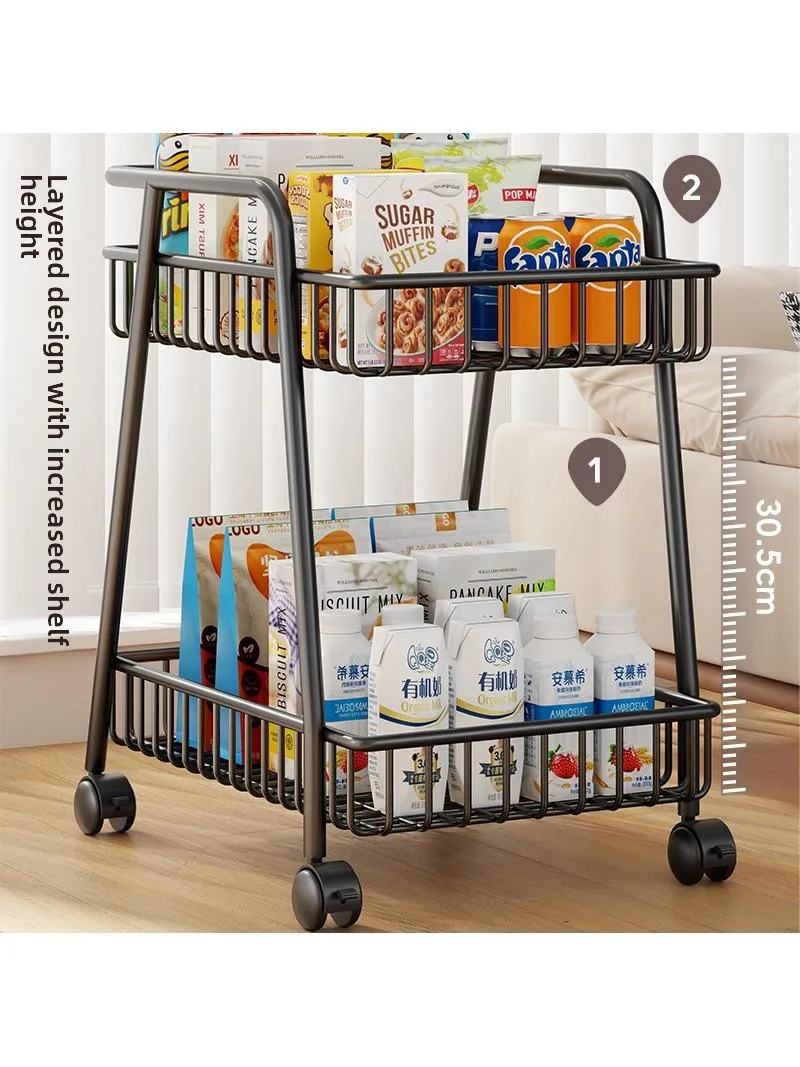 

Home Use High Aesthetic Multi-Functional Iron Art Sna Storage Cart with Wheels Mobile Library Organizer Small elf Cart