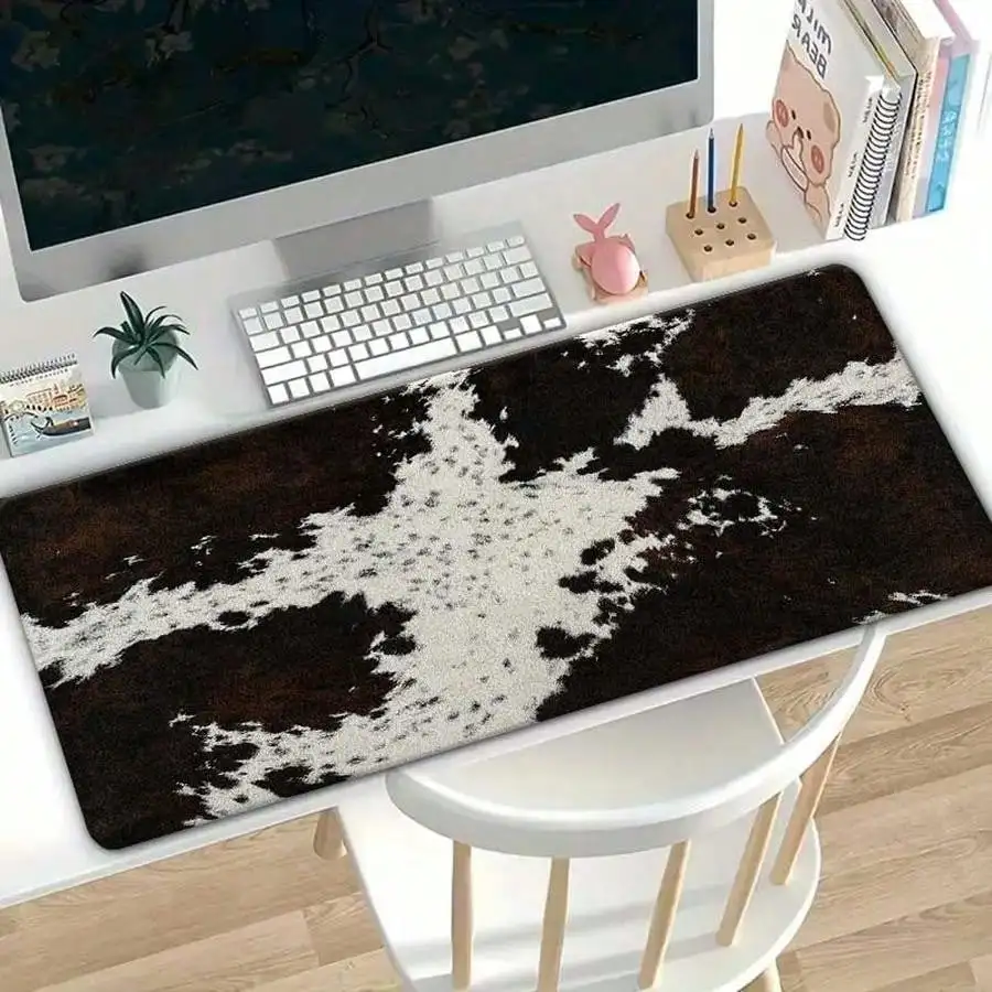 Muismat/bureaumat met koeienhuidprint – antislip comfortprecisie voor gaming/kantoor (vakantiecadeau)