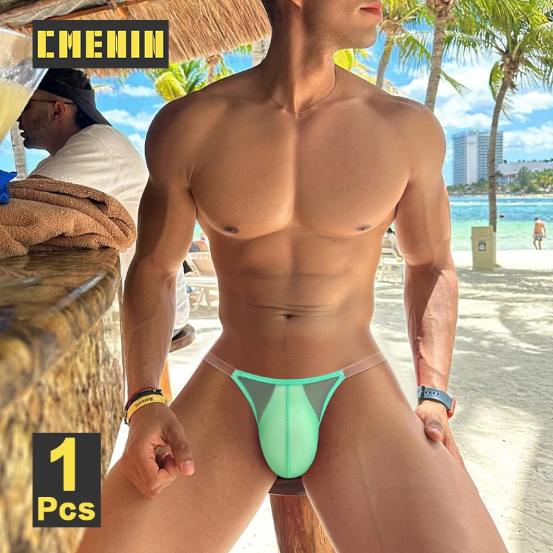 CMENIN Men Bikini Briefs Male Underwear Slip Transparent Mesh Men Underpants Cuecas Men\'s Panties Ultra-thin Gays Sports Briefs