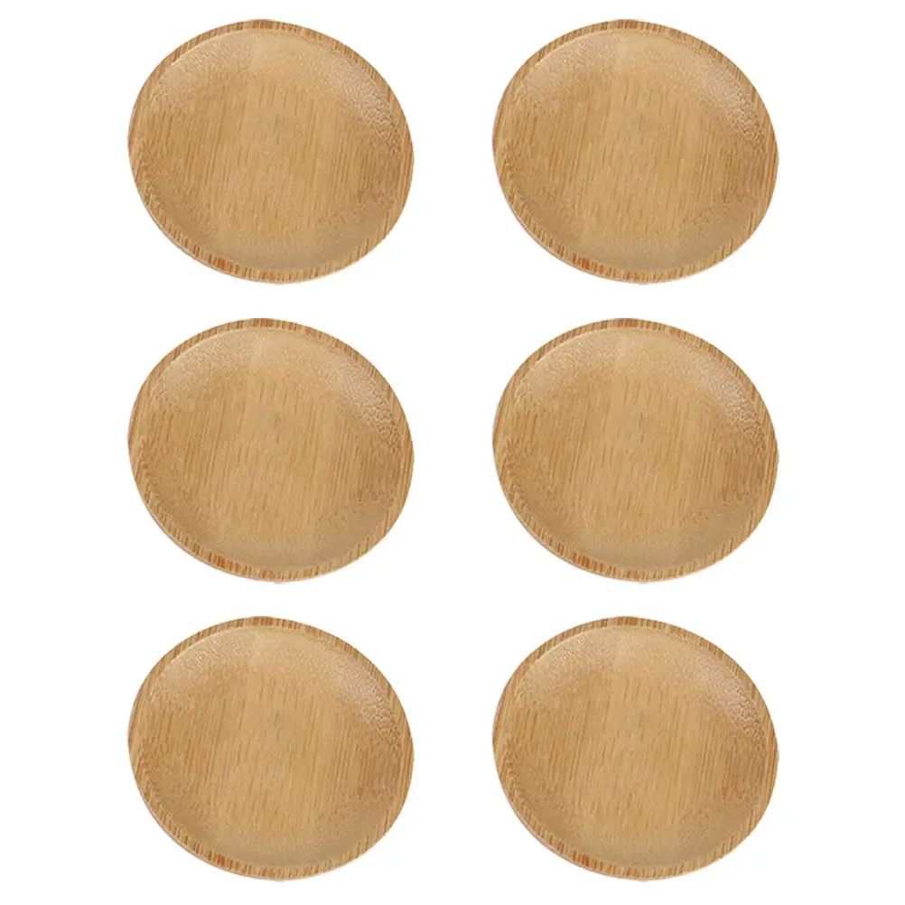 6Pcs Small Bamboo Dipping Sauce Dishes Japanese Style Snack Plates Soy Sauce Bowls Dessert Serving Dishes Dipping Dish Plate