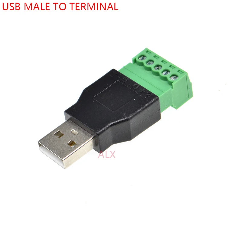 

1 шт. USB A-тип 2,0 штекер к 5-контактному разъему с винтовым разъемом PITCH 3,5 мм USB-a адаптер-конвертер USB-2.0