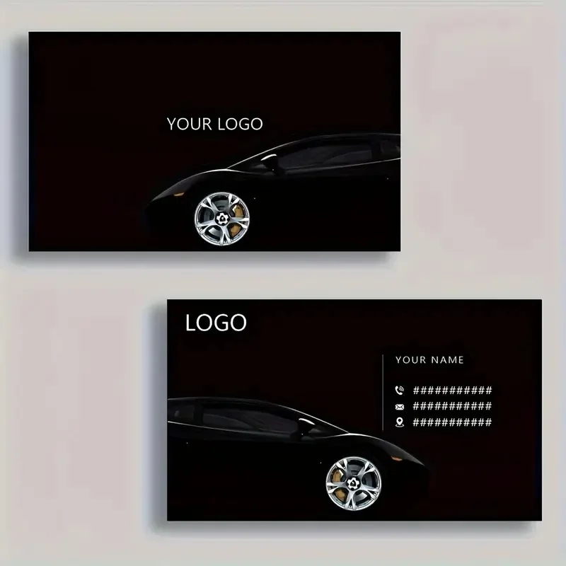 200 قطعة بطاقة عمل احترافية مخصصة باللون الأسود والذهبي: سطح لامع بملمس، مناسب للمكتب والاجتماعي،