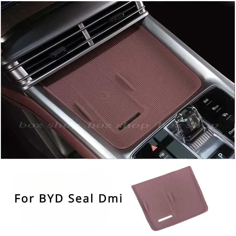 For BYD Seal Dmi Dmi6  Wireless Charging Panel Silicone Pad Anti-skid Protection Special Car Interior Decoration Supplies