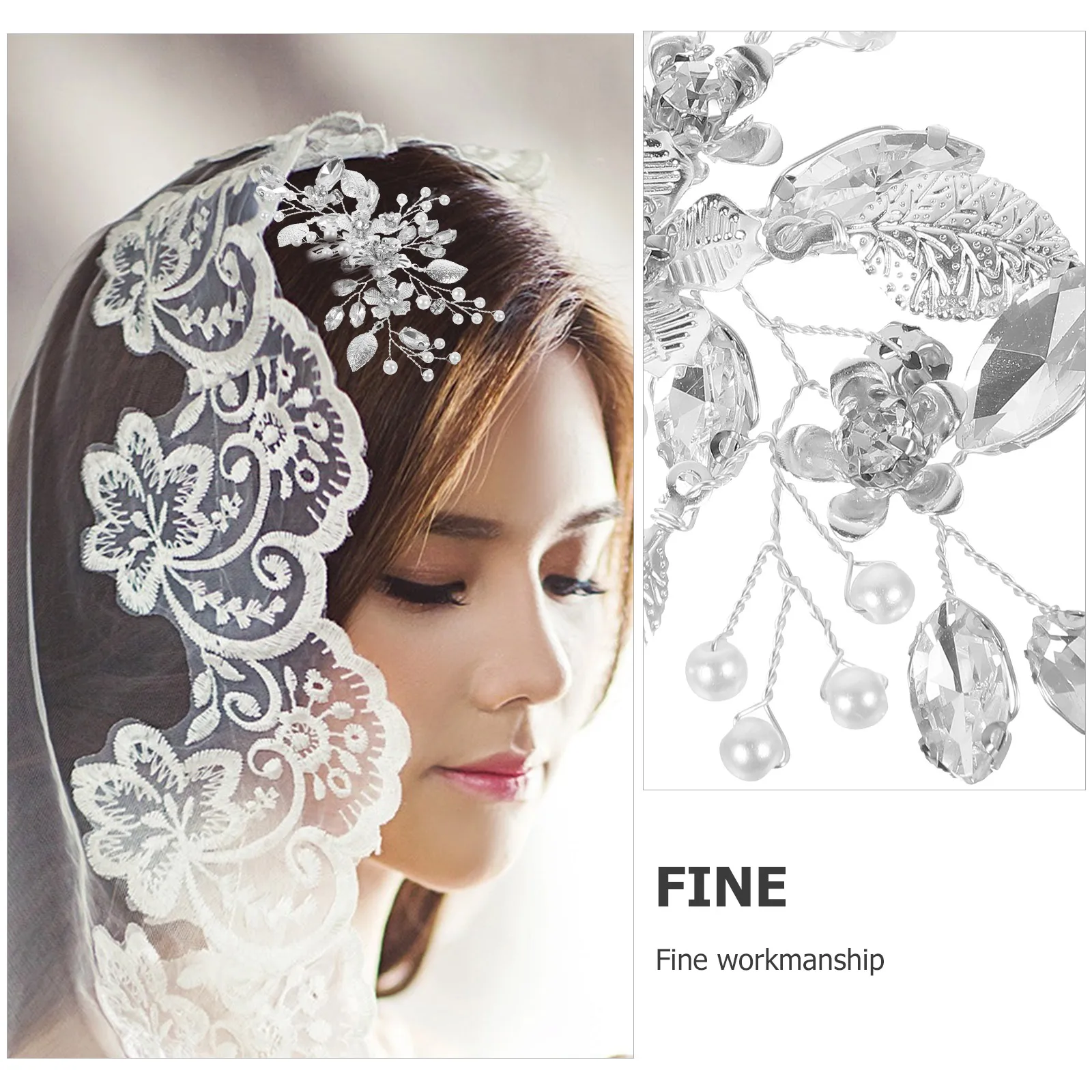 

Comb Rhinestone Hair for Bride High Quality Bridal Side Clips Combs Silver Accessories Rhinestones Styling Tool Miss