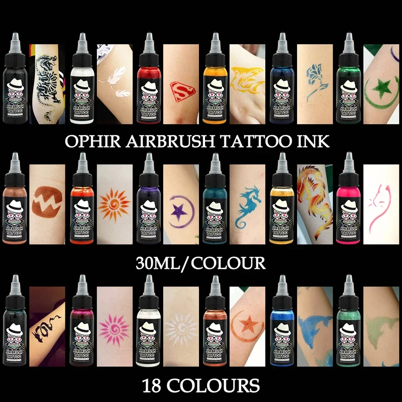 OPHIR-Pigmento de Tatuagem Pintado com Spray, Aerógrafo, Arte Corporal, Humano Especial, 30ml por Garrafa