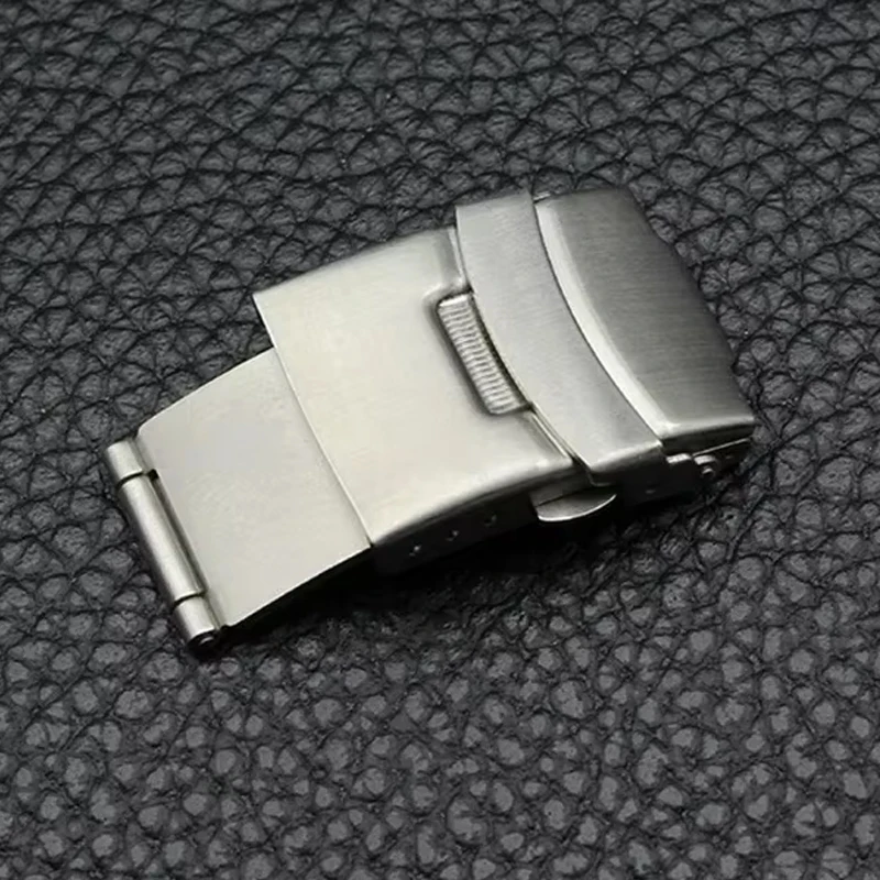 Stainless Steel Folding Buckle for Seiko Watch Band 16mm18mm 20mm 22mm Silver Clasp Double Push Button Buckles Watch Accessories