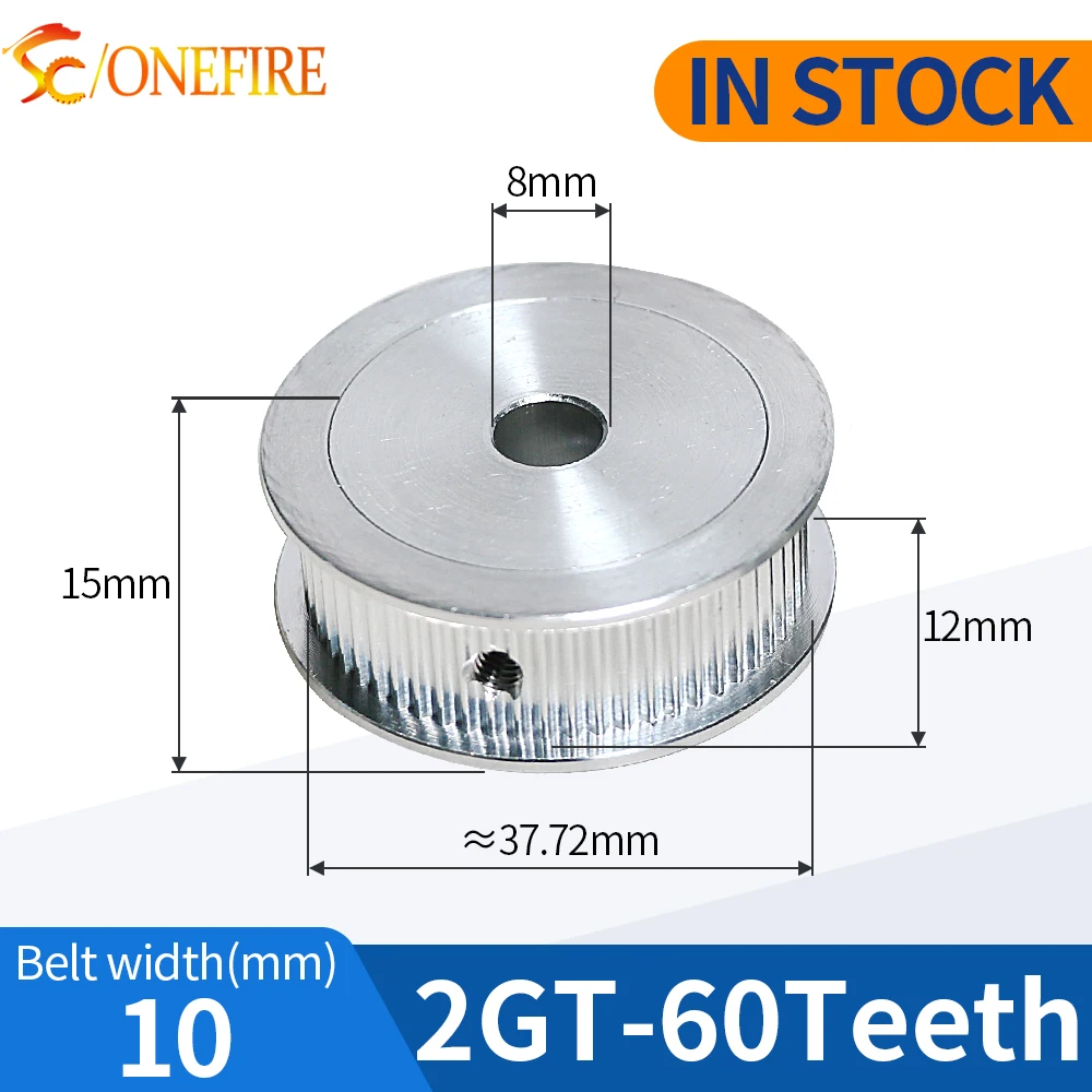 

Aluminum GT2 Pulley 60 teeth 2GT Timing Pulley Bore 8mm width 10mm 2GT Timing Belt Small backlash 2GT Belt 60T 60Teeth