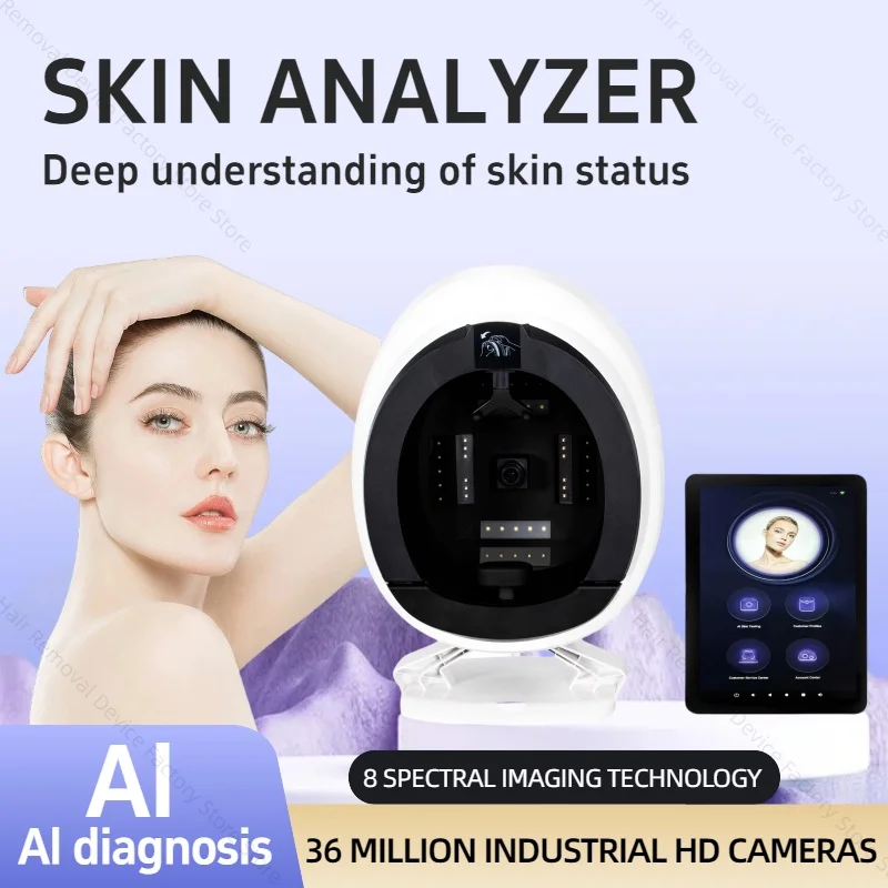 

3D Skin Analyzer Machine High Precision Three-Dimensional Magic Mirror Skin Analysis Scanner Detector for Salon Use.