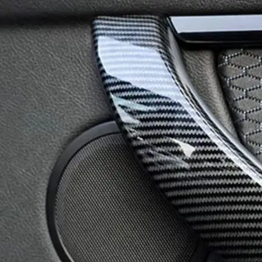 2PCS Carbon Fiber Pattern Interior Door Pull Handle Outer Cover Trim For For BMW 3 Series For F30 For F31 For F34 For M3 For F80
