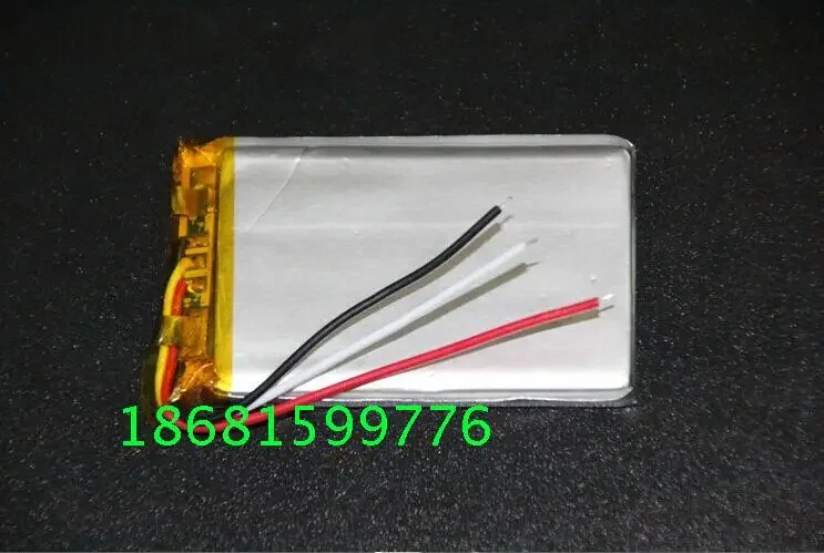 New Hot 3.7V polymer lithium battery e road route HD-X9 X10 7 inch GPS 503759 three line 3 wires 053759 Rechargeable Li-ion Cell