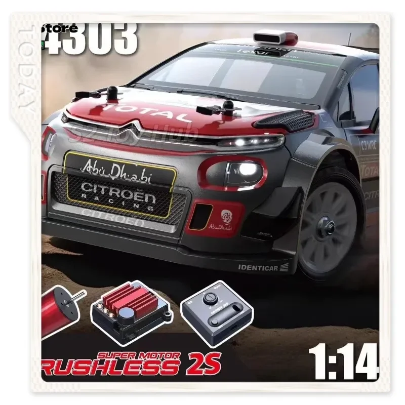 Mjx 14303 Rc Rally Raceauto 1/14 Borstelloze 4wd 2s Supermotor Citroën C3 WRC Offroad Volledig Schaalmodel Hobbyvoertuig