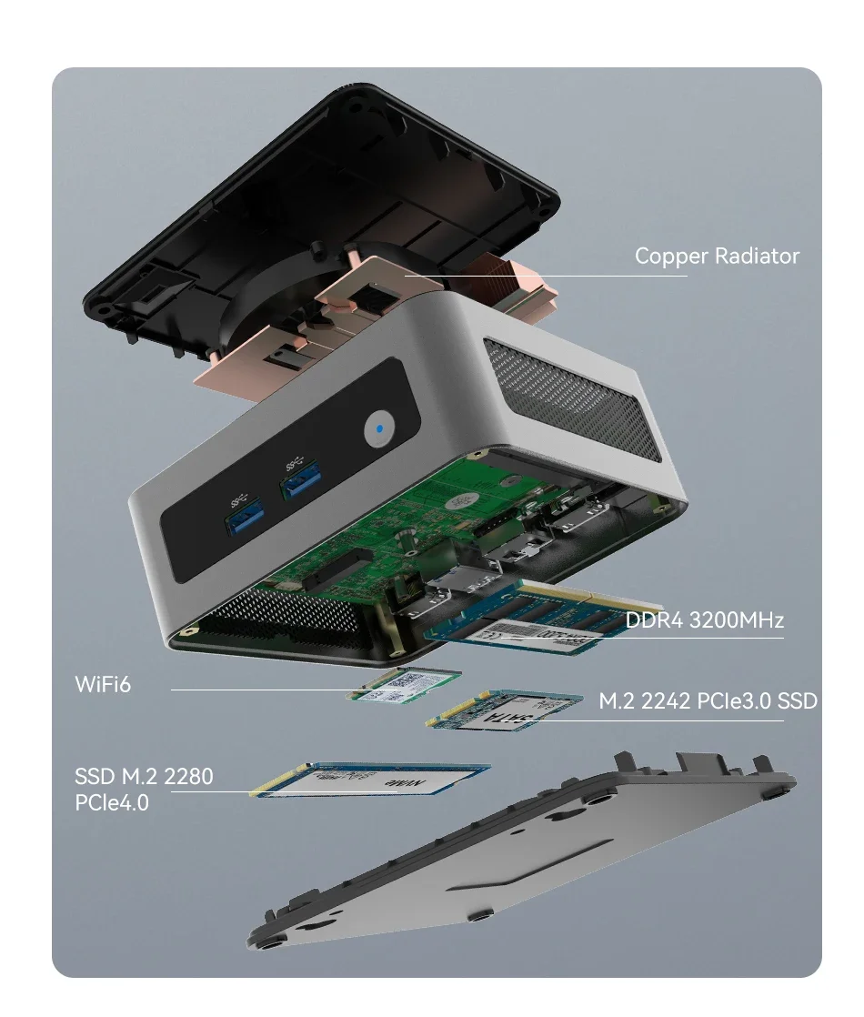 Mini PC Intel i9 12900Ian, i7 1270P, 13620H, i5 12450H, WiFi6, Bluetooth 2.5G, LAN, NVcloser, DDR4, 3200 successifs Z, 4K, ubunaryLinux, ordinateur Windows 11