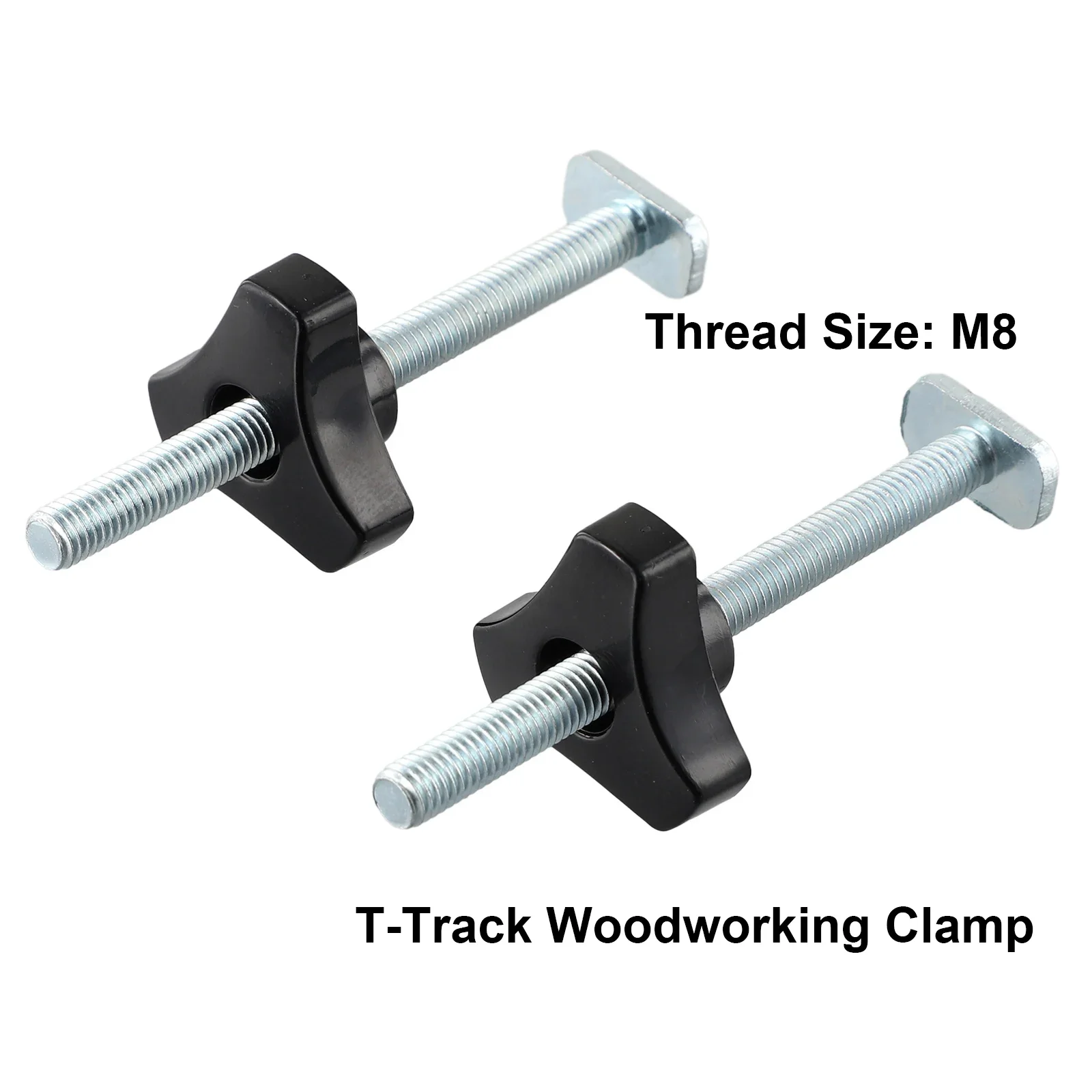 2set M8 T-Track Bolts Knobs T-Slot Bolts  Knobs Clamps For Woodworking Jigs Screws Nuts Hand Tools Clamps Fasteners T Screw