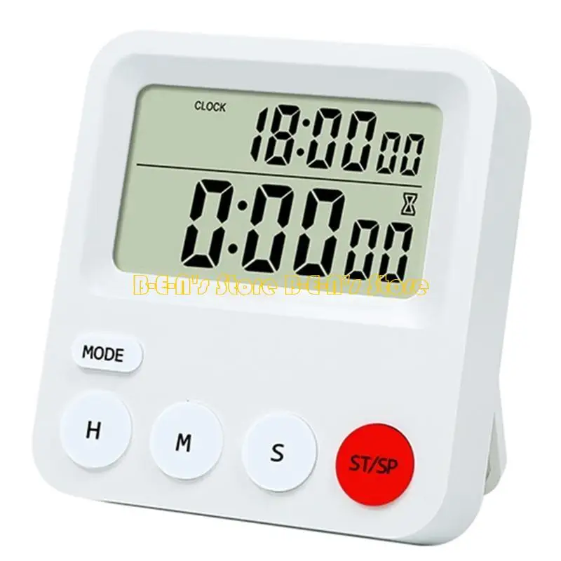Y1AD Digital Timer Alarm Clock LCD Display Timer Clock Countdown Timer Wall Mount Small Alarm Clock with Magnet Kitchen Timer