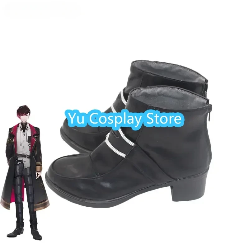 Xsoleyl ver vermillion cosplay sapatos vtuber cosplay prop sapatos de couro do plutônio botas de carnaval de halloween feito sob encomenda