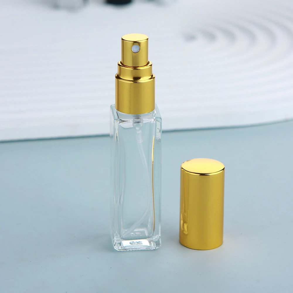50 Stück/Lot 10ml Dickglas-Parfüm-Sprühflasche Hochwertige Nachfüllbare Quadratische Zerstäuber-Parfümflaschen – Detail 8
