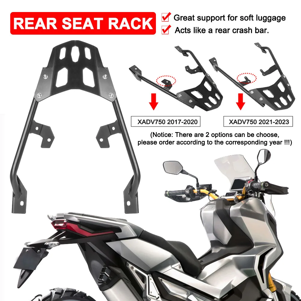 XADV750 2021-2023 Rear Luggage Rack Cargo Carrier Shelf For Honda X-ADV750 2017-2020 Motorcycle Rear Passenger Grip Bar Bracket