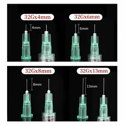 20pcs Superfine 32G 4mm 6mm 13mm Painless Small Needle Irrigator Eyelid Tool Parts For Teeth Disposable Syringes Tattoo Needles