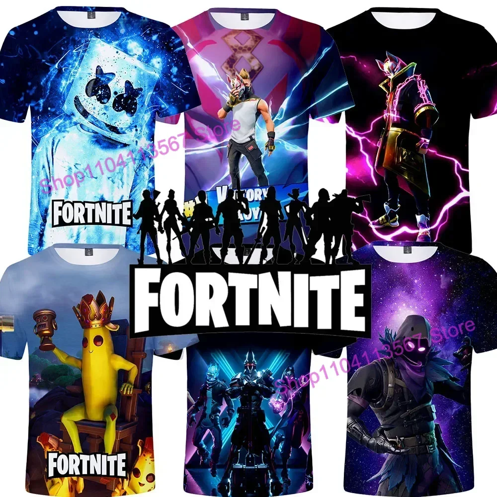 Banana Peely T-shirt Women's Tee Kids F-Fortnite T Shirt for 3D Printed Men's Battle Royale Game Summer Tops Birthday Gifts