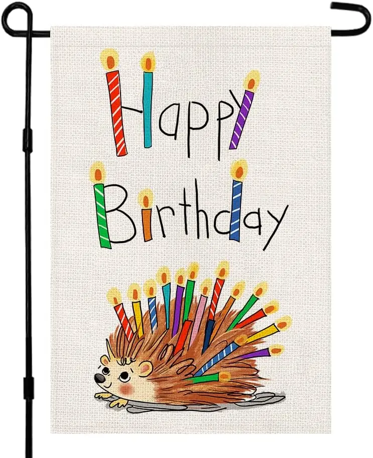 Happy Birthday Garden Flag 12x18 Inch Vertical Double Sided Yard Banner Cartoon Outdoor Decor Signs Birthday Party DF084 KKL yyi