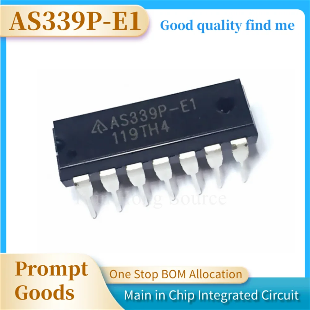 1PCS/ New original imported AS339P-E1 AS339 voltage comparator core DIP-14 package in-line IC