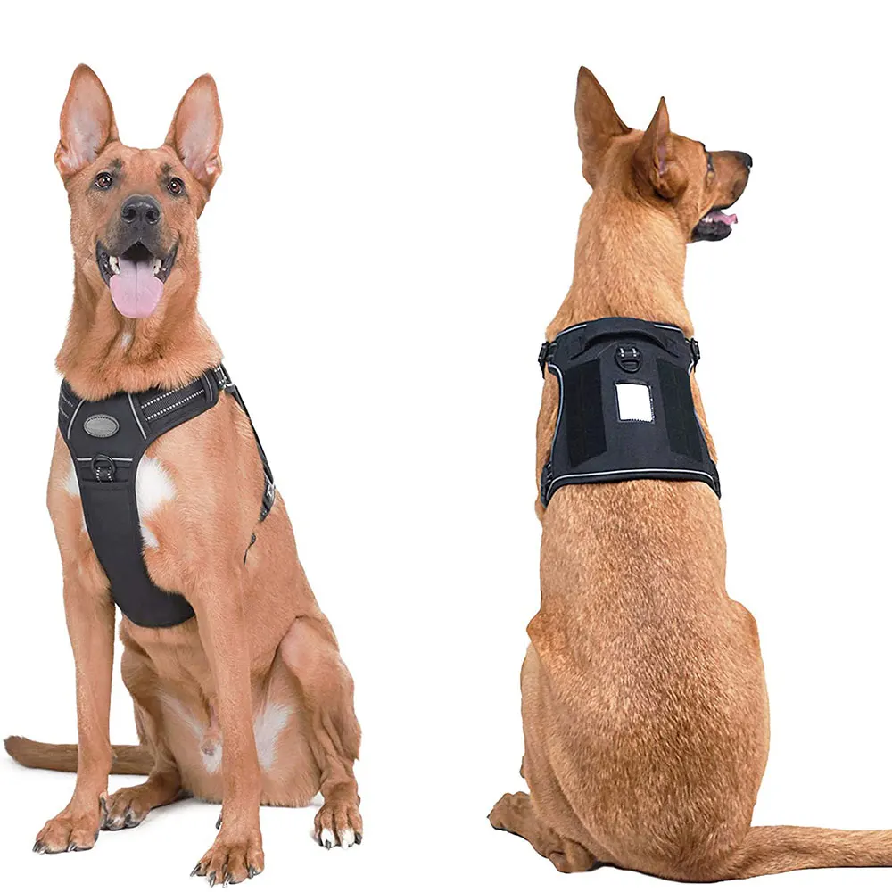 Reflective Tactical Harness For Large Small Dogs Training Vest Leash Pet Harness And Leash Set For Dog Outdoor Adjustable Padded