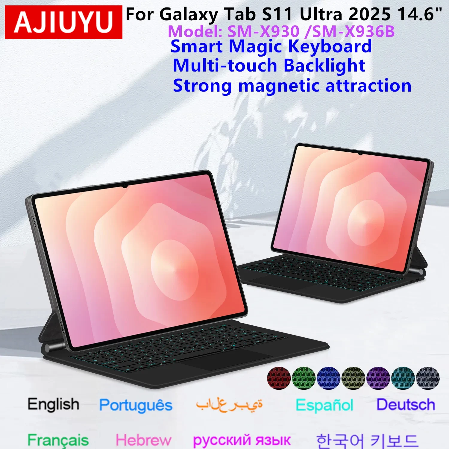 Teclado mágico para samsung galaxy tab s11 ultra 14.6 "2025 caso para tab s11 ultra 14.6'' multi-toque teclado inteligente capa folio